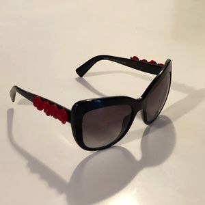 USED - GOOD DOLCE & GABBANA DG4252 501/8G 55mm Black Rose Sunglasses Italy